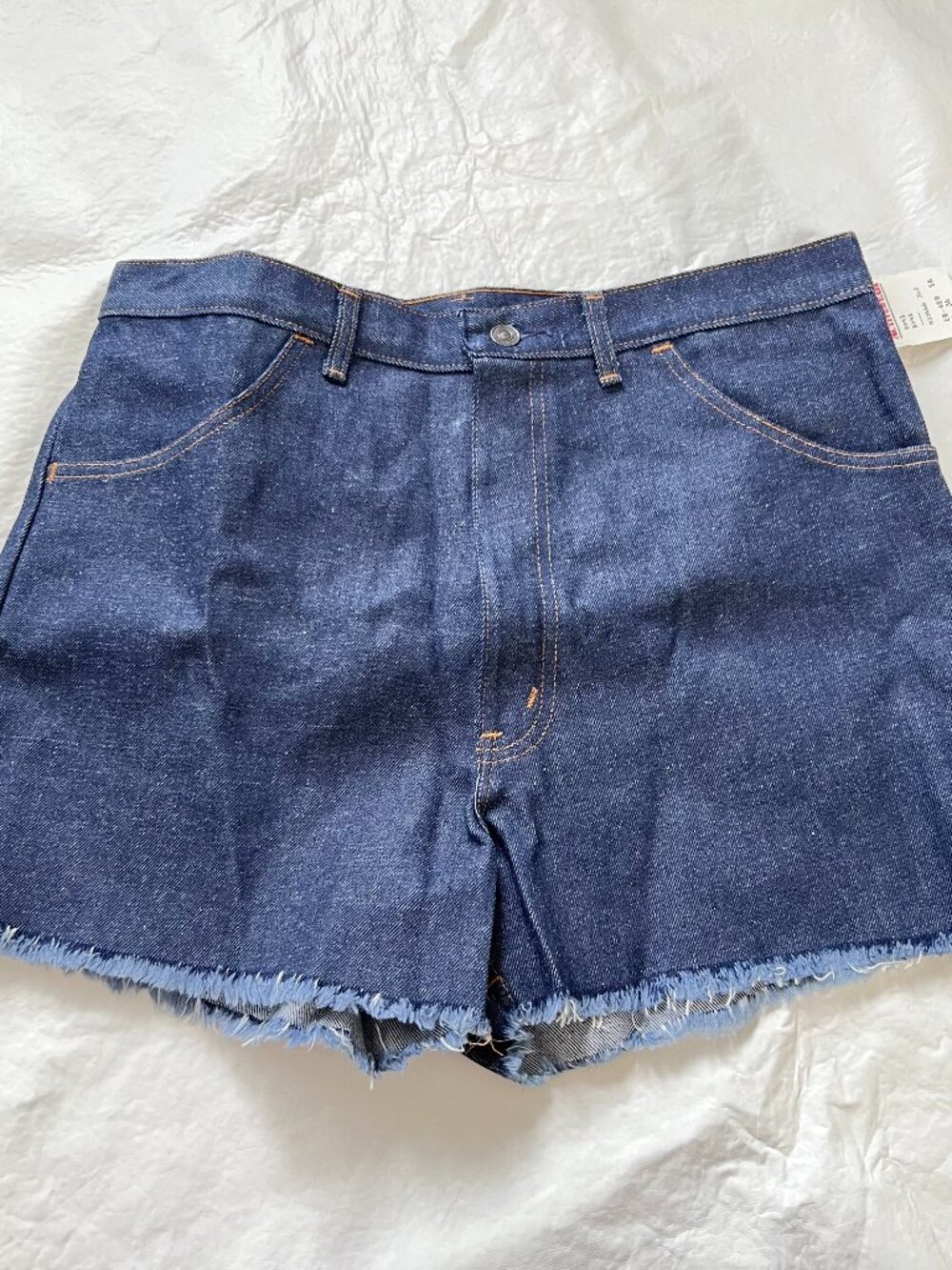 Vintage denim shorts 36 waist cut off raw hem high waisted jean made in USA